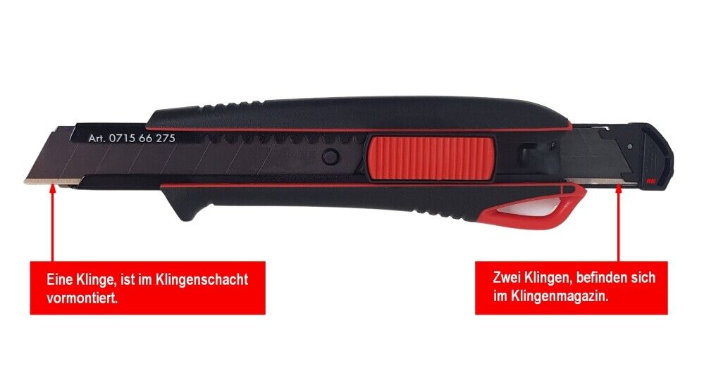 3x Würth 2K Cuttermesser 18mm + 9 Klingen extrem Scharf 071566275 Teppichmesser