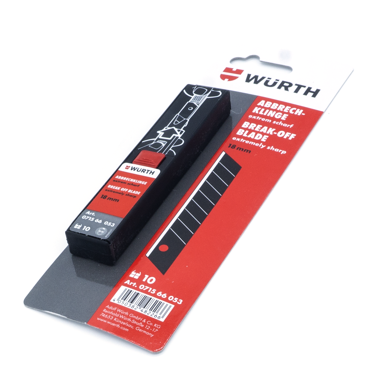 10st. Würth Cuttermesser Abbrechklingen 18 mm 071566053 extrem scharf Teppichmesser Klinge