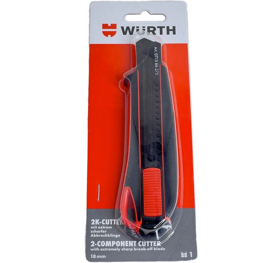 3x Würth 2K Cuttermesser 18mm + 9 Klingen extrem Scharf 071566275 Teppichmesser